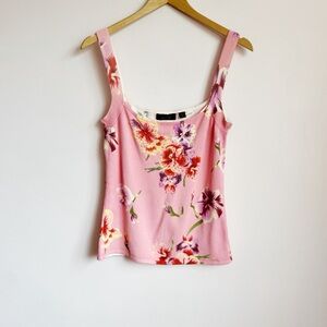 Petal Pink Knit Tank Top with Beaded Flowers